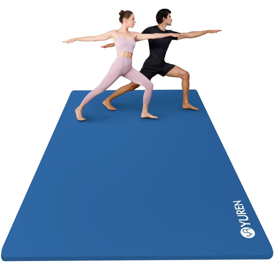 Large Yoga Mat 78X51" 10Mm Thick NBR Foam Exercise Mats for Home/Gym Floor Workout Blue